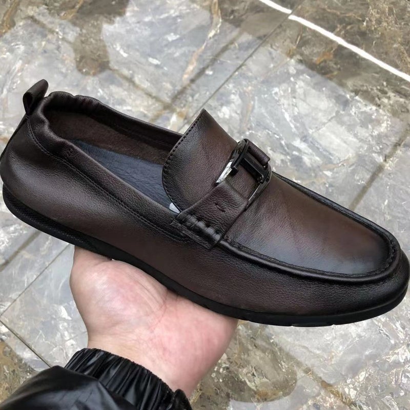 Lefu Shoes Genuine Leather Comfortable Men'S Shoes Slip-On Seam Bag Shoes Casual Breathable Lazy Men'S Shoes - Image 1